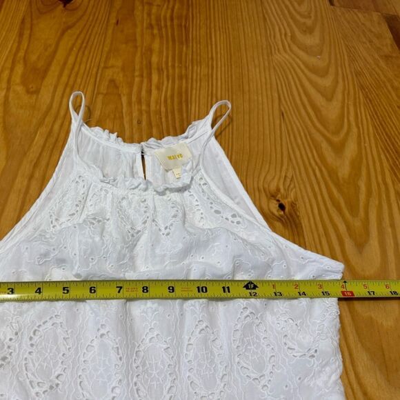 Maeve Tiered Eyelet Midi Dress White Women’s SIZE 4P - Picture 9 of 14